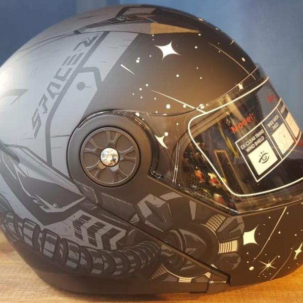 kask Rapido-x RX Z19 ( yıldızlı gri grafik )