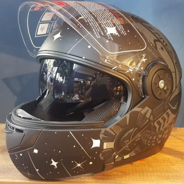 kask Rapido-x RX Z19 ( yıldızlı gri grafik )
