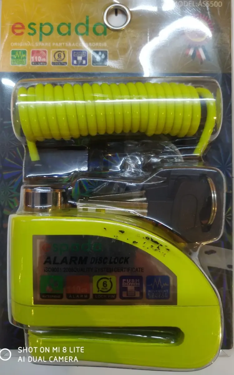 disk kilidi alarmlı ( neon yeşil ) hatırlatma kablolu